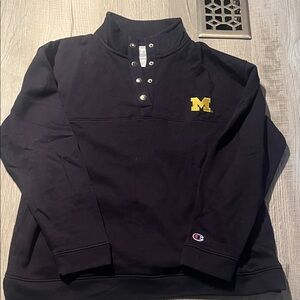 Champion Black Sweatshirt with Yellow M Emblem